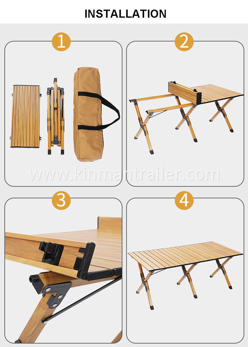 Wood Color Camping Table Installation